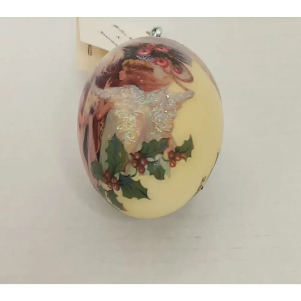 2003 Mother Goose Associates Goose Egg Christmas Ornament Santa St. Nick Angels